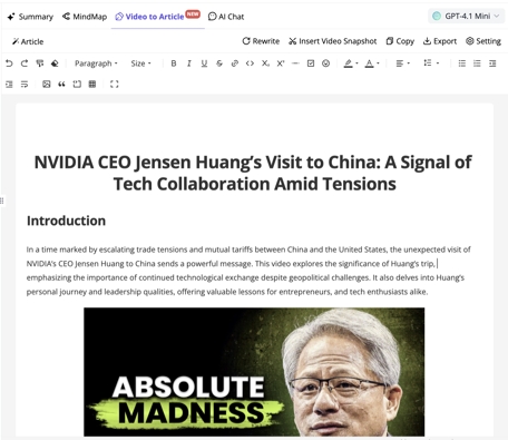 将你的视频转化为插图文章