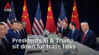 Chinese President Xi Jinping and US President Donald Trump sit down for trade talks