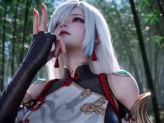 申鹤摇香 AI生成,配置不够没条件去高清处理,凑合看#原神 #申鹤 #摇香 #摇香舞 #申鹤cos