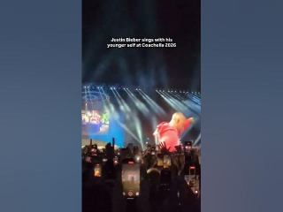 #JustinBieber sings with his younger self at #Coachella 2026 📍 Coachella ⏰ Saturday, April